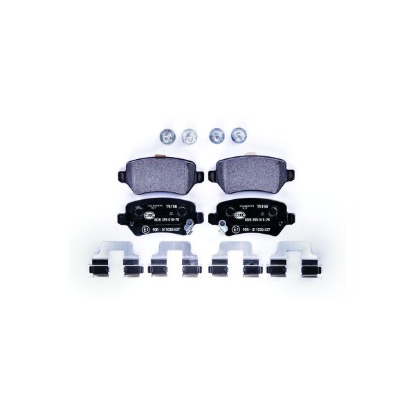 Brake pad set discs with wear warning 15.2 mm HELLA for...