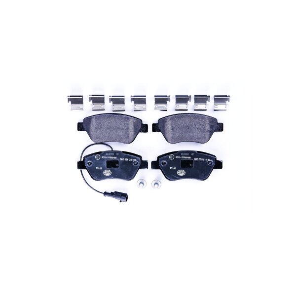 Brake pad set with wear warning contact 17.8 mm HELLA for FIAT DOBLO and others