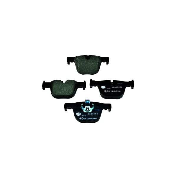 Brake pad set discs with wear warning indicator 17.3 mm HELLA for BMW 3 Series and others