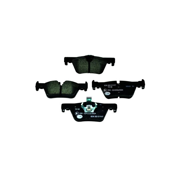 Brake pad set discs with wear warning indicator 17.2 mm HELLA for BMW 1 Series and others