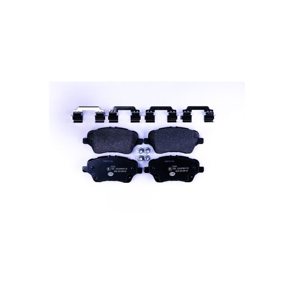 Bremsbelagsatz ohne Verschleißwarnung 16,7 mm HELLA für u.a. FORD FIESTA