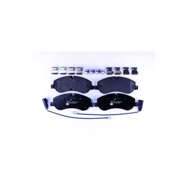 Brake pad set with wear warning contact 17 mm HELLA for FORD TRANSIT and others