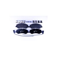 Brake pad set with wear warning contact 17 mm HELLA for...