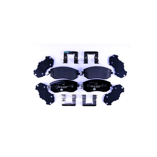 Brake pad set with wear warning 16.7 mm HELLA for SUBARU FORESTER and others