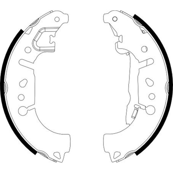 Brake Shoe Set Ø 228 mm 42 mm HELLA suitable for e.g. FIAT TIPO