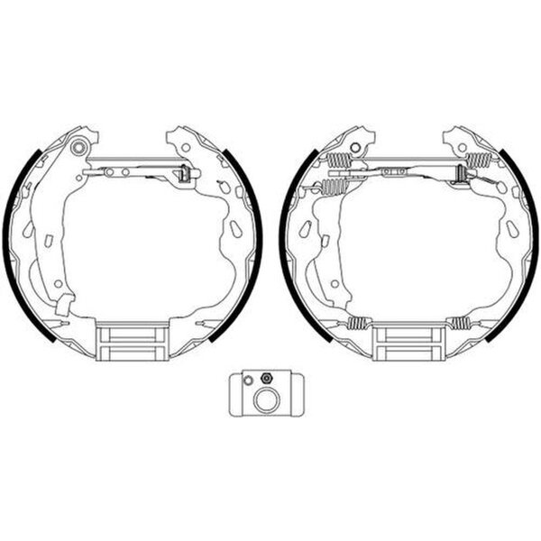 Brake Shoe Set Ø 200 mm 32 mm HELLA suitable for SUZUKI SPLASH and others
