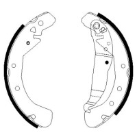 Brake Shoe Set Ø 230 mm 42 mm HELLA suitable for e.g. OPEL ASTRA