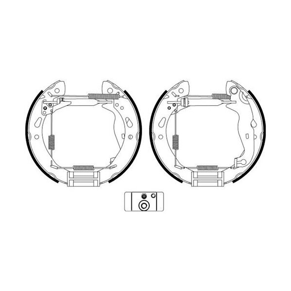 Brake Shoe Set Ø 200 mm 32 mm HELLA suitable for e.g. FORD FIESTA