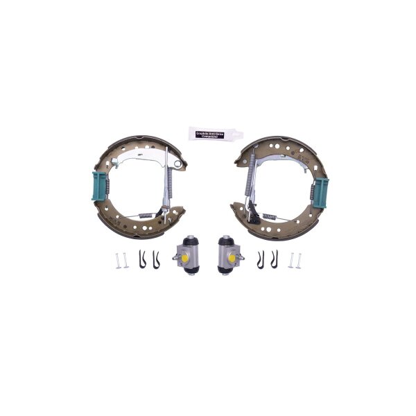 Bremsbackensatz Ø 203 mm 38 mm HELLA für u.a. MITSUBISHI COLT