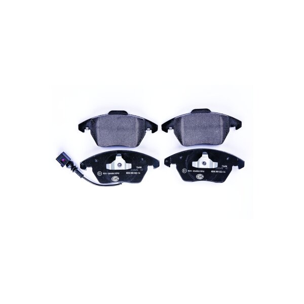 Brake pad set with wear warning contact 20.3 mm HELLA for...