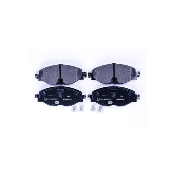 Brake pad set discs with wear warning 20.3 mm HELLA for...