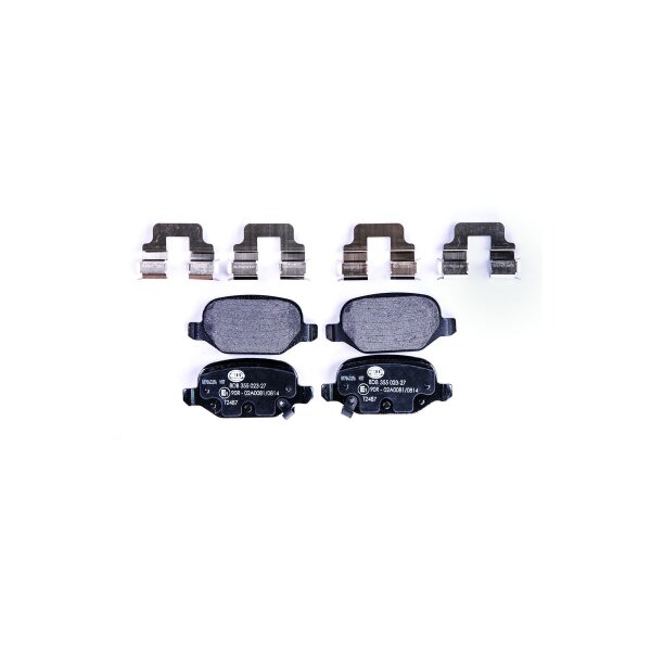 Brake pad set discs with wear warning 14.4 mm HELLA for FIAT 500X and others