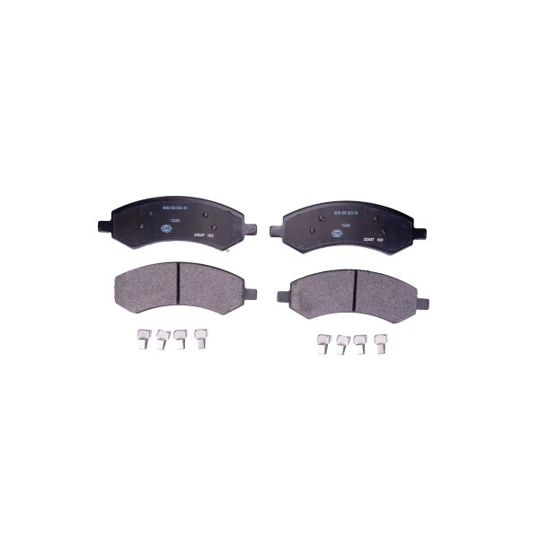 Brake pad set without wear warning 18.8 mm HELLA for e.g. RAM 1500