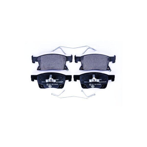 Brake pad set discs with wear warning 19.4 mm HELLA for e.g. OPEL ASTRA