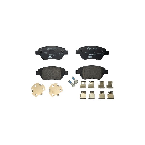 Brake pad set without wear warning 17.8 mm HELLA for FIAT DOBLO and others