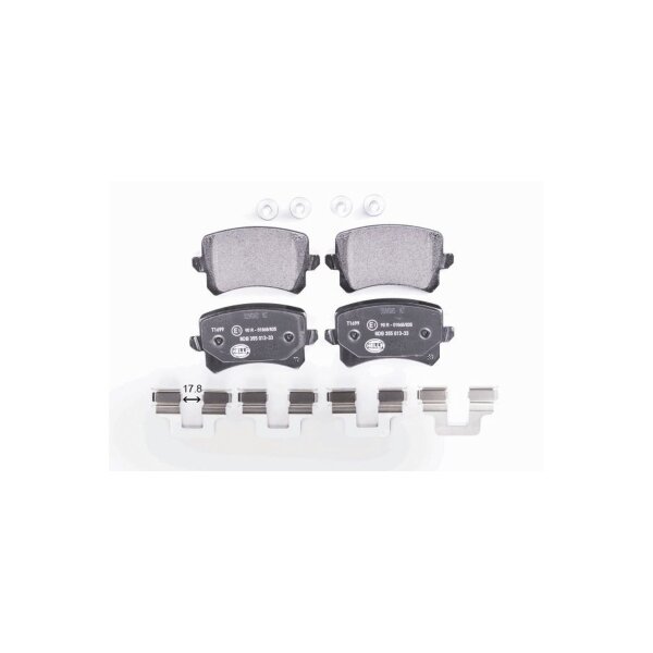 Bremsbelagsatz ohne Verschleißwarnung 17,2 mm HELLA für u.a. VW PASSAT