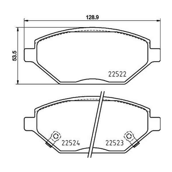 Brake pad set discs with wear warning 18 mm HELLA for OPEL KARL