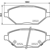 Brake pad set discs with wear warning 18 mm HELLA for...