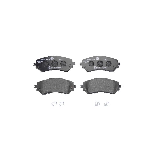Brake pad set without wear warning 17.5 mm HELLA for TOYOTA YARIS