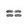 Brake pad set without wear warning 17.5 mm HELLA for TOYOTA YARIS
