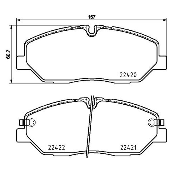 Brake pad set with wear warning 20.8 mm HELLA for HYUNDAI H350 and others