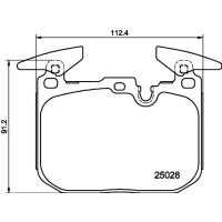 Bremsbelagsatz Scheiben mit Verschleißwarnanzeige 16 mm HELLA für u.a. BMW X2