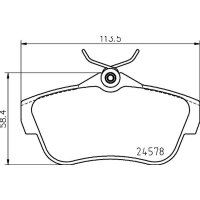 Brake pad set without wear warning 17.8 mm HELLA for FIAT...