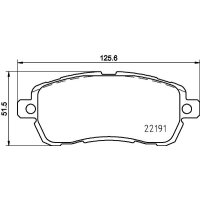 Brake pad set without wear warning 17.6 mm HELLA for FORD KA+ and others