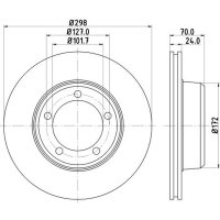2 Brake Discs internally ventilated Ø 101.7 mm 24 mm HELLA for LAND ROVER