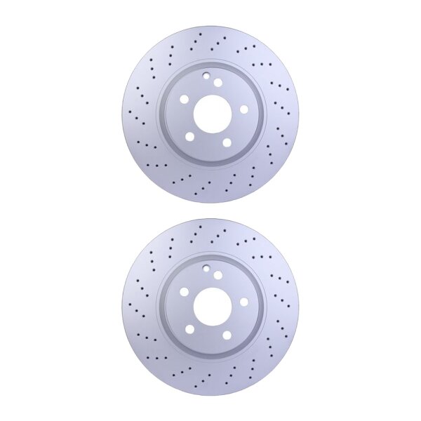 2 Brake Discs perforated Ø 67 mm 32 mm HELLA suitable for e.g. MB S-CLASS