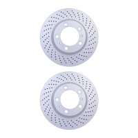 2 Brake Discs perforated Ø 98 mm 28 mm HELLA...