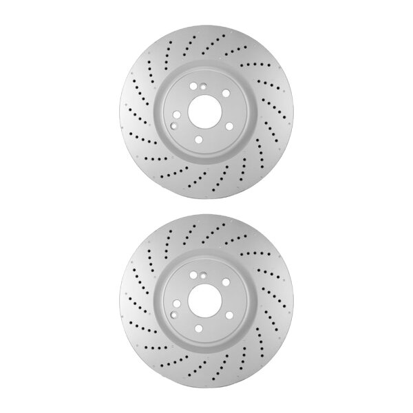 2 Brake Discs perforated Ø 67 mm 36 mm HELLA suitable for e.g. MB C-CLASS