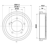 2 Bremstrommeln Ø 262 mm Ø 12,9 mm HELLA für u.a. SUZUKI JIMNY