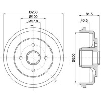 Bremstrommel Ø 238 mm Ø 12 mm HELLA passend für SUZUKI SWIFT