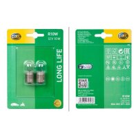 Bulb 12 V 10 W R10W BA15s crystal clear HELLA LONG LIFE...