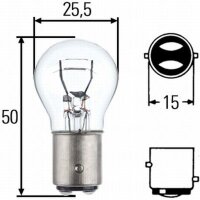 Bulb 12 V 5 W P21/5W BAY15d crystal clear HELLA LONG LIFE...