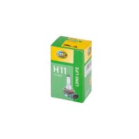 Bulb 12 V 55 W H11 PGJ19-2 crystal clear HELLA LONG LIFE...