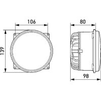 Scheinwerfer LED DEUTSCH transparent Einbau Rahmenhalter HELLA 12V