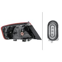 Rear Light right 12 V W21W Halogen HELLA Lighting Expertise suitable for AUDI A3