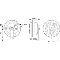 Horn 24 V 72 W 118 dBA Hochton HELLA