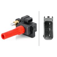 Ignition Coil incl. spark plug connector 3-pin HELLA for SUBARU TRIBECA
