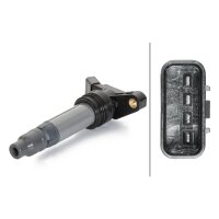 Ignition coil spark plug gap ignition coil 4-pole HELLA for VOLVO V70 III (135)