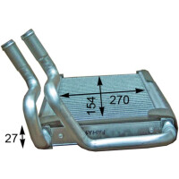 Heat exchanger interior alu 270 mm - 154 mm MAHLE for e.g. HYUNDAI H-1