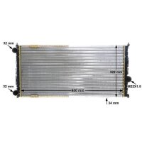 Radiator engine fins mech. joined 628 mm - 322 mm MAHLE for e.g. SEAT CORDOBA