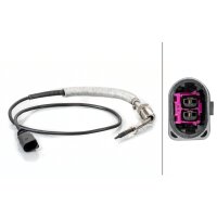 Sensor exhaust gas temperature screwed 2-pole 690mm cable HELLA for SEAT Cordoba
