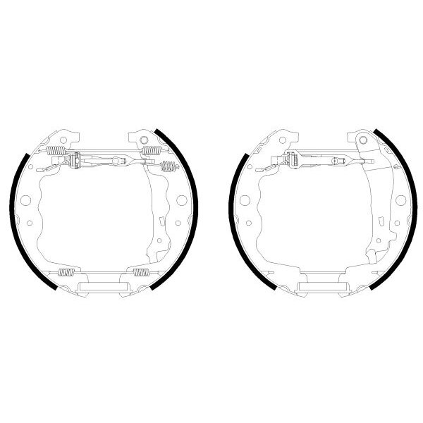 Brake Shoe Set Ø 228 mm 42 mm HELLA suitable for e.g. DACIA LOGAN