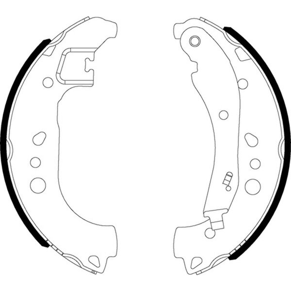 Brake Shoe Set Ø 228 mm 42 mm HELLA suitable for e.g. SEAT IBIZA