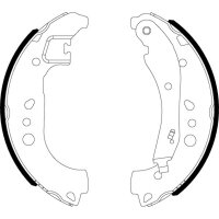 Brake Shoe Set Ø 228 mm 42 mm HELLA suitable for...