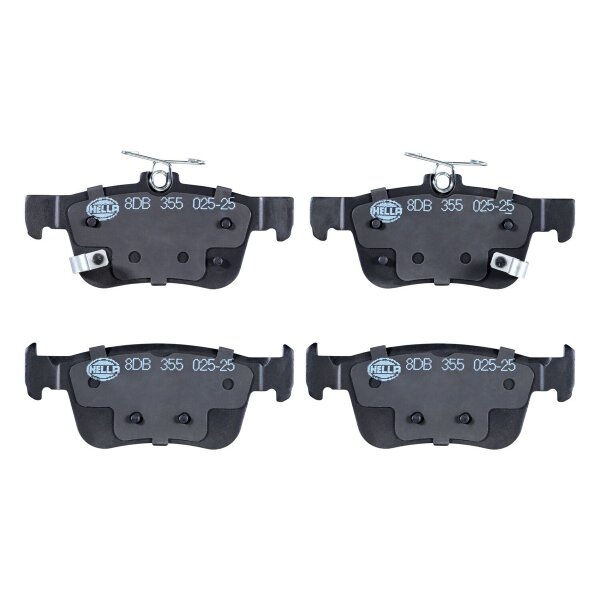 Brake pad set discs with wear warning 15 mm HELLA for e.g. HONDA CIVIC