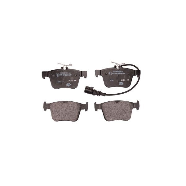 Bremsbelagsatz Scheiben mit Verschleißwarnkontakt 16,4 mm HELLA für u.a. AUDI A3